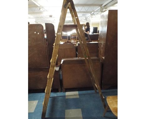 A Vintage Wooden Six Step Step Ladder