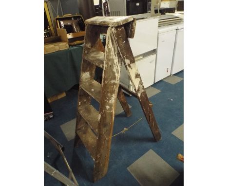 A Wooden Four-step Step Ladder