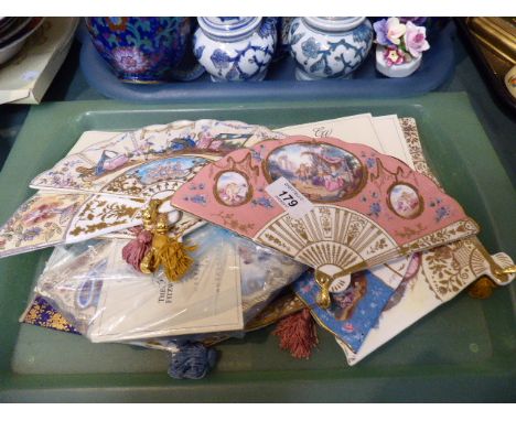 A Collection of Ten Ceramic Fans, One AF 