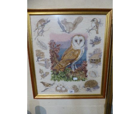 A Framed Print of a Barn Owl 