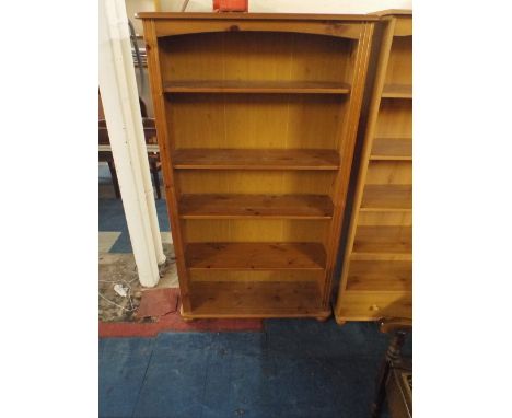 A Pine Five Shelf Open Bookcase, 86cm Wide