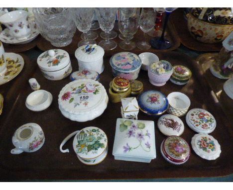 A Collection of Ceramic Boxes by Wedgwood, Coalport, Crown etc