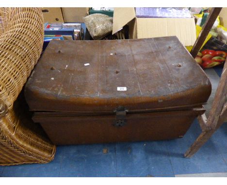 A Scumble Glazed Tin Travelling Trunk, 73cm Wide