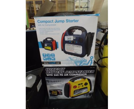 Two Compact Jump Starters with Air Compressors  
