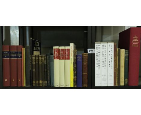 Two shelves of antique German books including art &amp; architecture. Not available for in-house P&amp;P, contact Paul O'Hea 