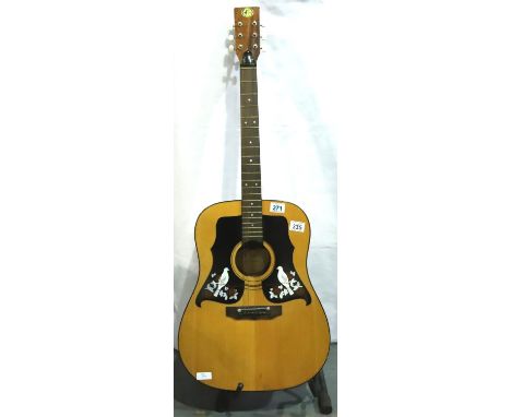 Kay 550 acoustic guitar with dove design to scratch plates. Not available for in-house P&amp;P, contact Paul O'Hea at Mailbox