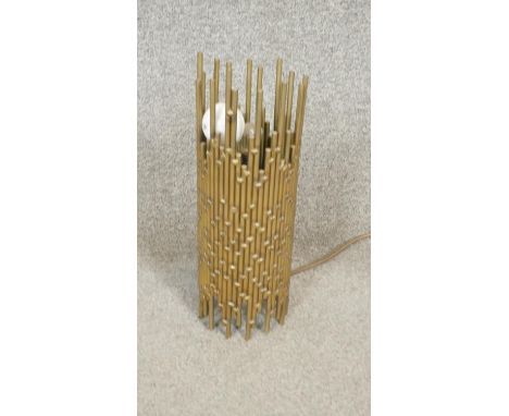 A 1960's vintage brass table uplighter. H.32cm 