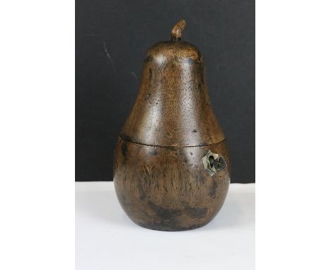 Georgian style pear-shaped fruitwood tea caddy