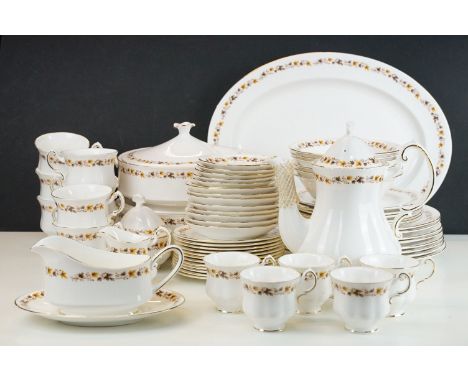 Royal Kent 'Golden Glory' tableware to include six dessert bowls, six large side plates, eight large saucers, six small sauce