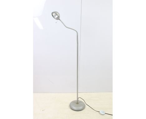 Silver angle poise floor lamp, H 133cm
