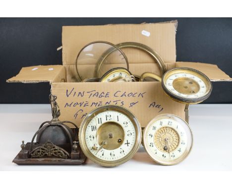 Selection of clock movements and parts (1 box)