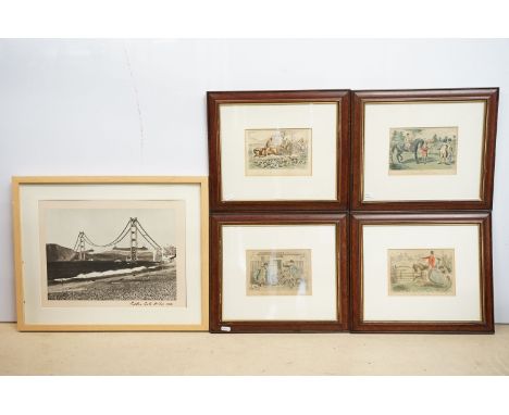 After John Leech (British, 1817 - 1864), set of four hunting scenes, Rosa &amp; The Earl, Billy is introduced to the Mayor's 