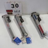 (5) New Aluminum Pipe Wrenches, (1) 1"-24" Lenox, (2) 18" Lenox & (2) Ridgid 18"