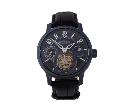  Stuhrling Original, Imperial Tourbillon, 2nd Edition, ref. 296A.33L5X81, a blued stainless steel limited edition wristwatch,