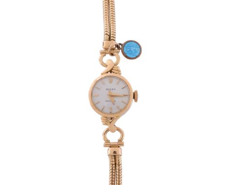  Rolex, Precision, a lady's 18 carat gold bracelet wristwatch,   no. 09529, hallmarked London 1959, manual wind movement, 17 