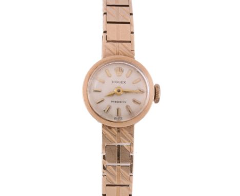  Rolex, ref. 25974, a lady's 9 carat gold bracelet wristwatch,   hallmarked London 1965, manual wind movement, 18 jewels, cal