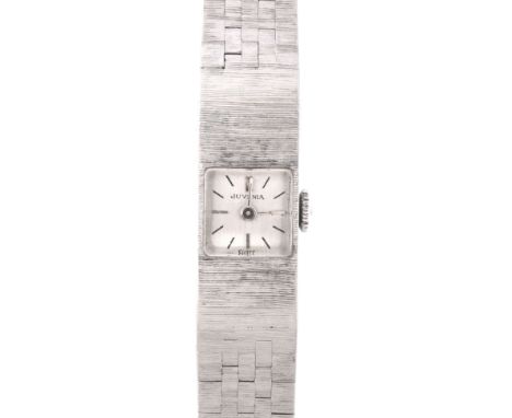  Juvenia, ref. 668392, a lady's bracelet wristwatch,   manual wind movement, 17 jewels, silvered dial, baton markers, baton h