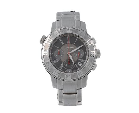  Tiffany  &  Co., ref. T57, a stainless steel bracelet wristwatch,   no. 060251336, circa 2005, automatic movement, 37 jewels