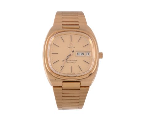  Omega, Seamaster, ref. 5056, a gold plated bracelet wristwatch,   circa 1981, automatic movement, 17 jewels, cal. 1020, no. 