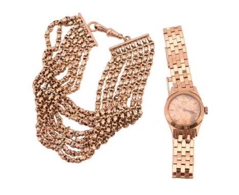 Longines, ref. 1384, a lady's 9 carat gold bracelet wristwatch,   hallmarked London 1966, manual wind movement, 17 jewels, c