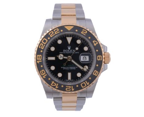  Rolex, Oyster Perpetual Date GMT-Master II, ref. 116713LN, a two colour bracelet wristwatch,   no. 88E58113, circa 2014, aut