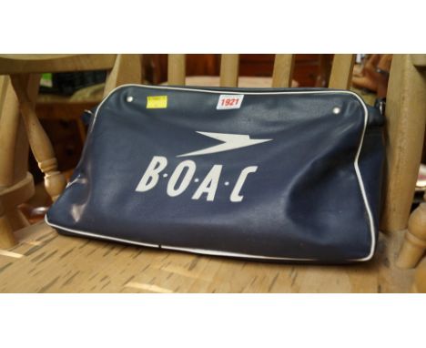 A vintage BOAC flight bag and related BOAC ephemera. 