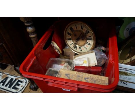 A quantity of clocks, tools, clock and watch parts and related horological items. 