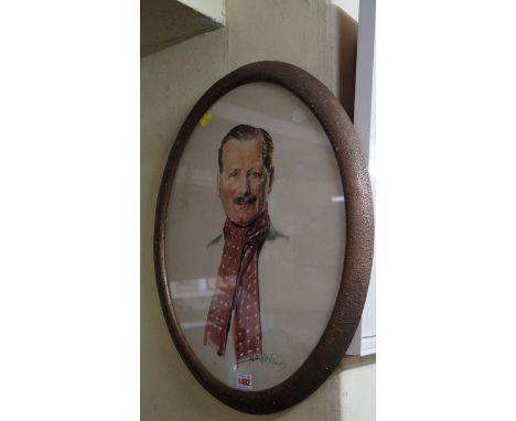 Keith McKay Edmunds, head and shoulders portrait of Lt-Colonel Darcy Hunter Little, OBE, signed, labelled verso, watercolour,