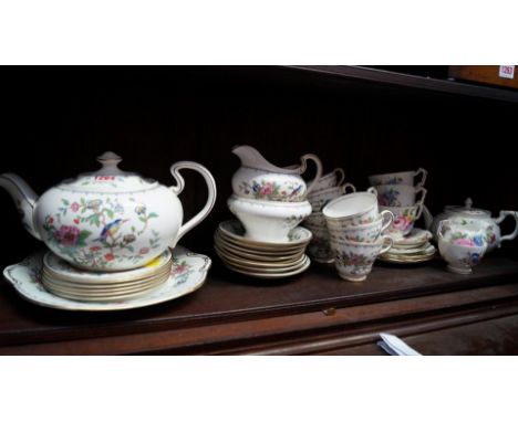 An Aynsley 'Pembroke' pattern part tea service; together with another Aynsley floral part tea service. 