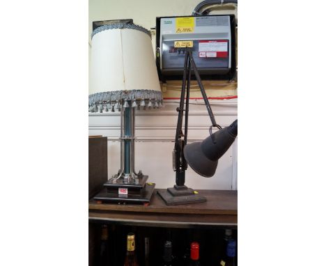 A Herbert Terry anglepoise lamp; together with another vintage table lamp. Condition Report: Commensurate with age and worksh