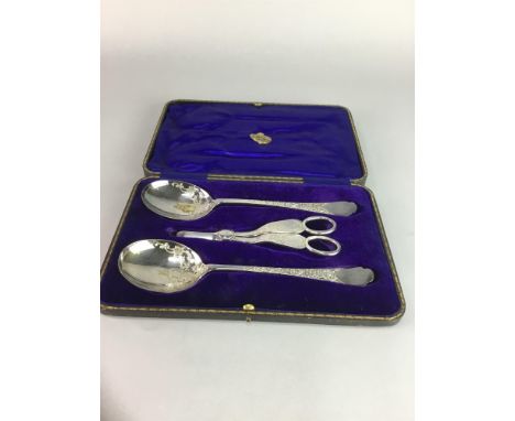 A LOT OF TWO PINCE NEZ, including a lorgnette, silver and costume jewellery, a cased silver plate spoon set, and two ceramic 