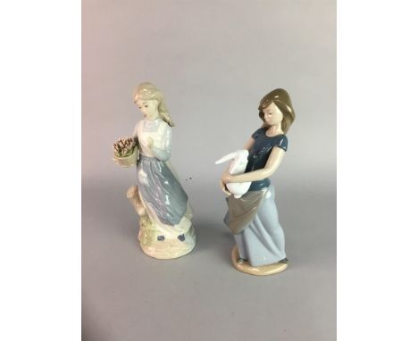 LOT OF LLADRO AND NAO FIGURES, along with three Spanish figures (7)