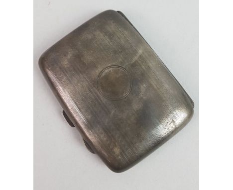 GEORGE V SILVER CIGARETTE CASE, maker Joseph Gloster, Birmingham 1918, engine turned exterior opening to reveal gilt interior