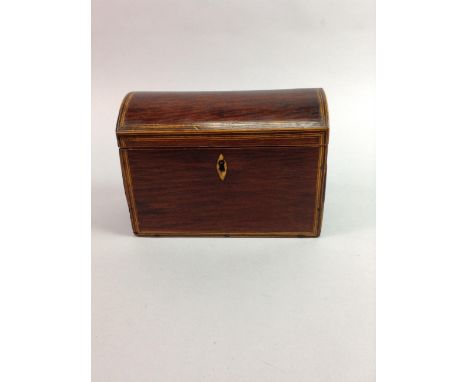 GEORGIAN TEA CADDY, of rectangular form with domed lid