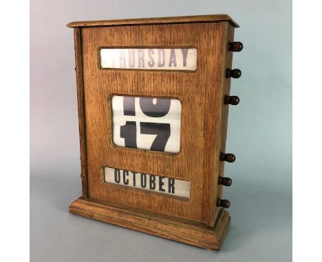 1950s WOODEN FRAMED ROLLER CALENDAR