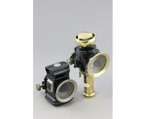 Lucas Knight No. 62 Bicycle Lamp together with a Brass & Metal Lucas Candlelamp
