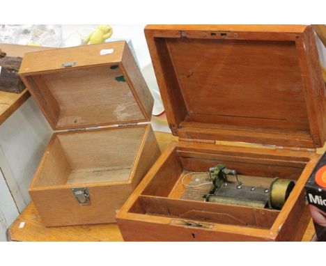 Antique Box with Vintage Music Box Movement and another Box