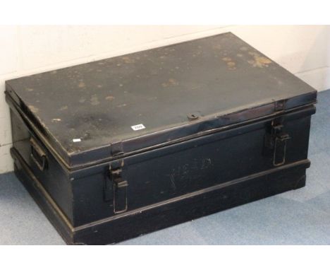 Victorian Metal Trunk with Boxes and Tins inside
