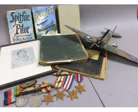 Group of Military Items relating to World War II Pilot D.M Crook D.F.C (killed in the Battle of Britain) and his brother John