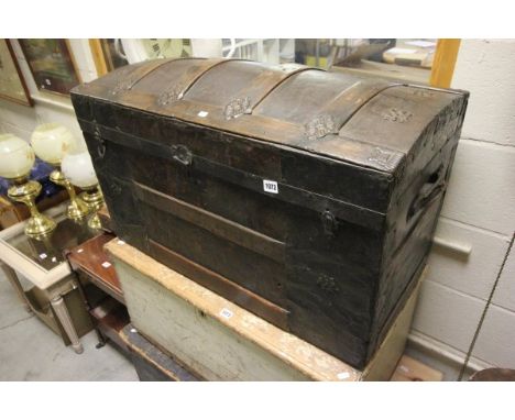 Victorian Metal Covered Dome Topped Trunk