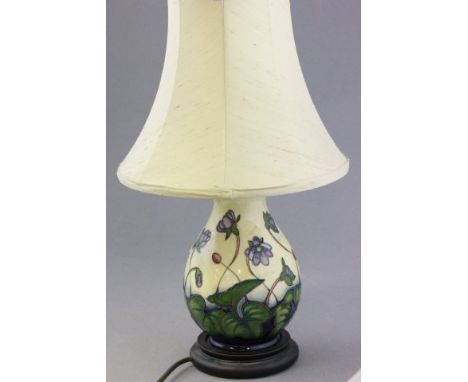 Moorcroft Table Lamp with Shade 'Violets' pattern