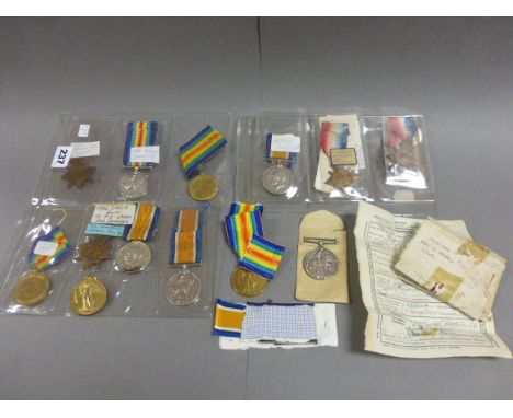 Collection of Thirteen World War I Medals including R.Lieut C Race, G-902 Cpl C Race K.R Rif C; 2 x M2-202429 Pte. J Miles A.