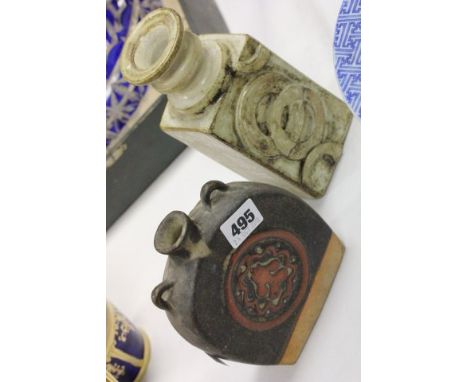 Studio Pottery Vase (possibly Leach St Ives impressed mark) together with another Studio Pottery Vase
