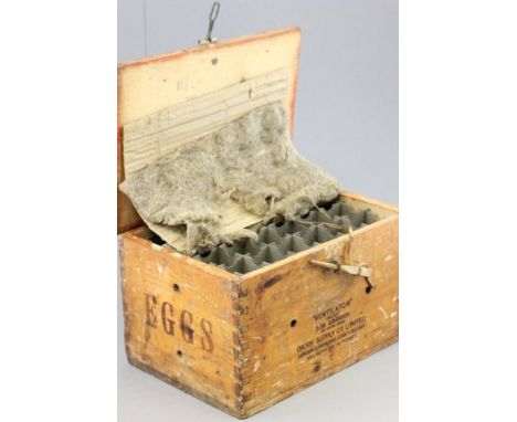 Vintage Pine Egg Box / Egg Ventilator with three layers of 24 egg compartments inside