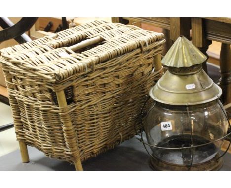 Nautical Candle Lamp plus a Wicker Fishing Creel