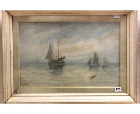Oil on Canvas depicting Ships in a Seascape signed S M Evans