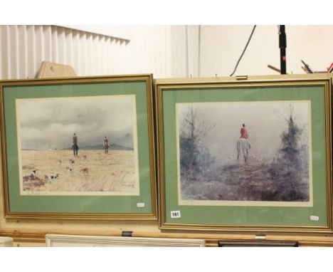 Pair of Framed Kenneth Ansell Hunting Prints, Limited Editions signed in pencil