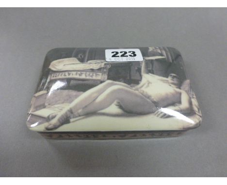 French Trinket Box with Naked Lady Design