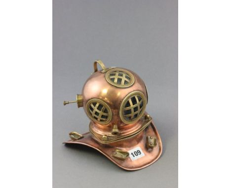 Small Copper Replica Diver's Helmet