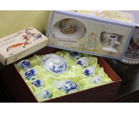 Boxed Wedgwood Peter Rabbit Set, Boxed Once Upon a Time by Falstaff plus a Boxed Chinese Tea Service